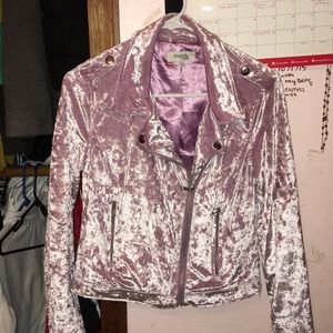 Lavender velvet moto jacket
